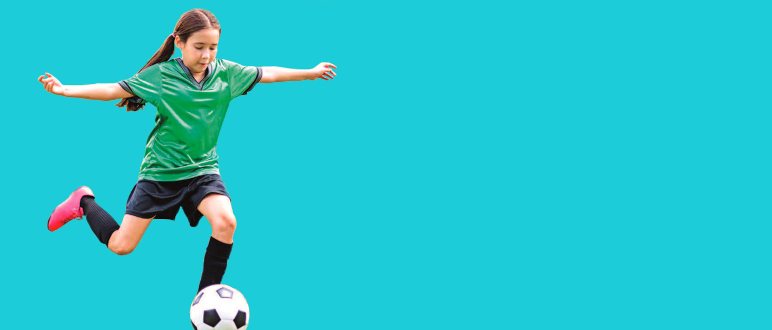 Child playing football